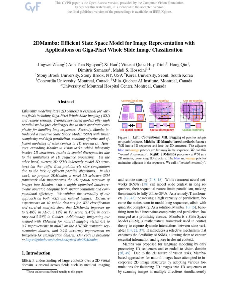 2DMamba Efficient State Space Model for Image Representation With ...