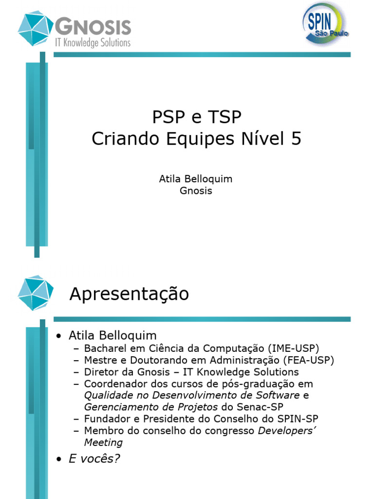PSP e TSP: Capacitação em Software | PDF | Informática