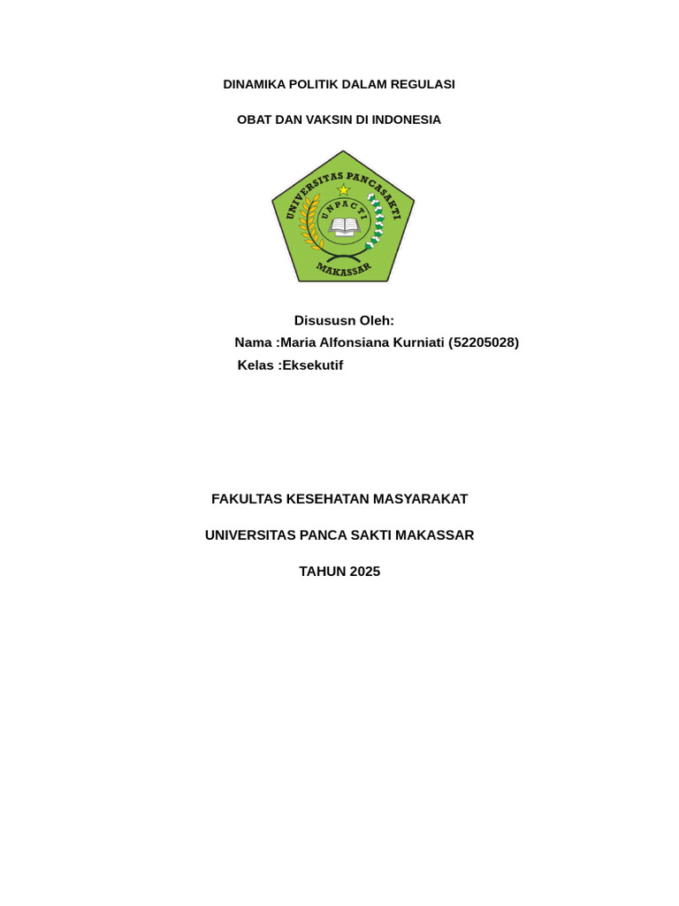 Dinamika Politik Regulasi Obat Indonesia | PDF