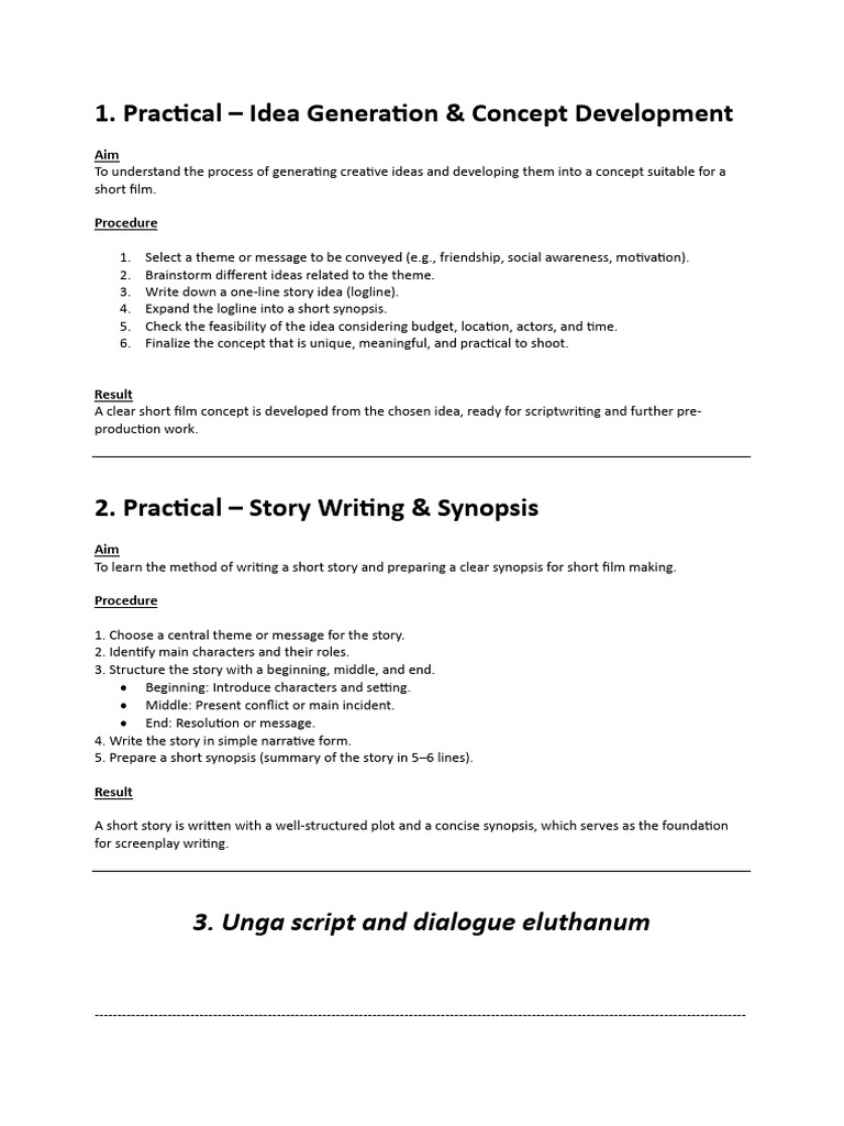 Short Film Production Guide | PDF