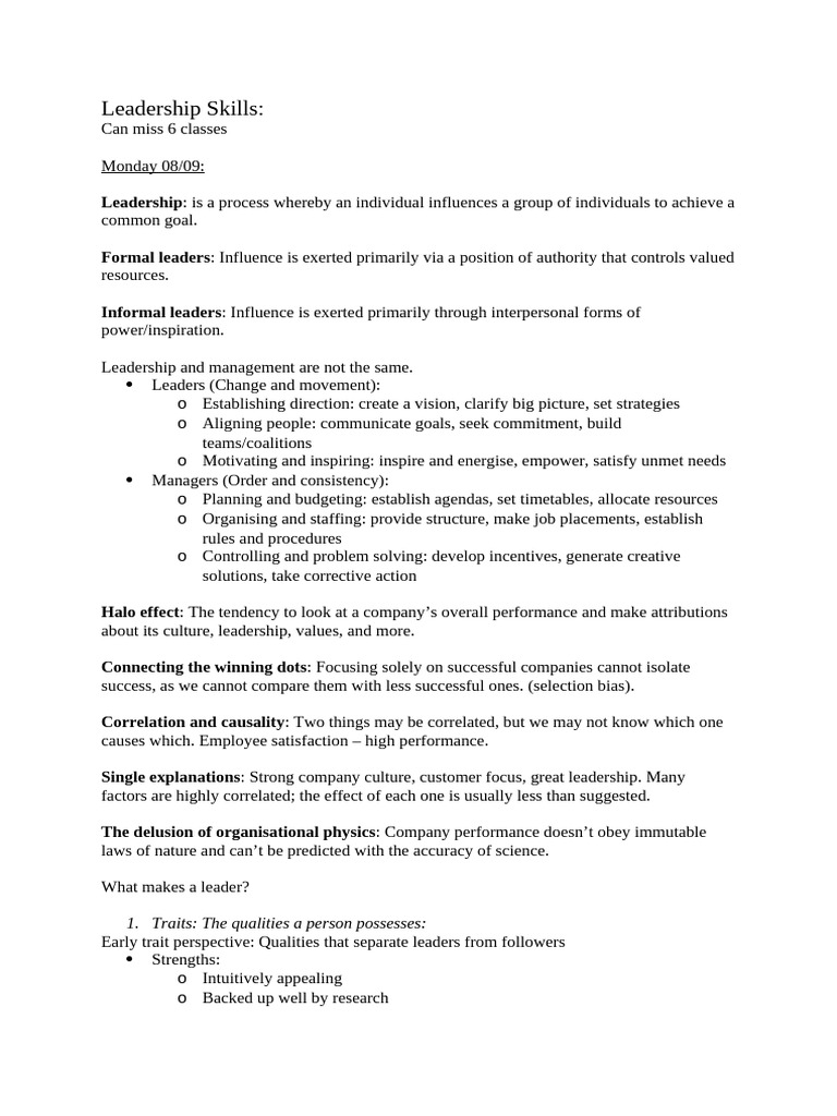 Essential Leadership Skills Explained | PDF | Leadership | Motivational