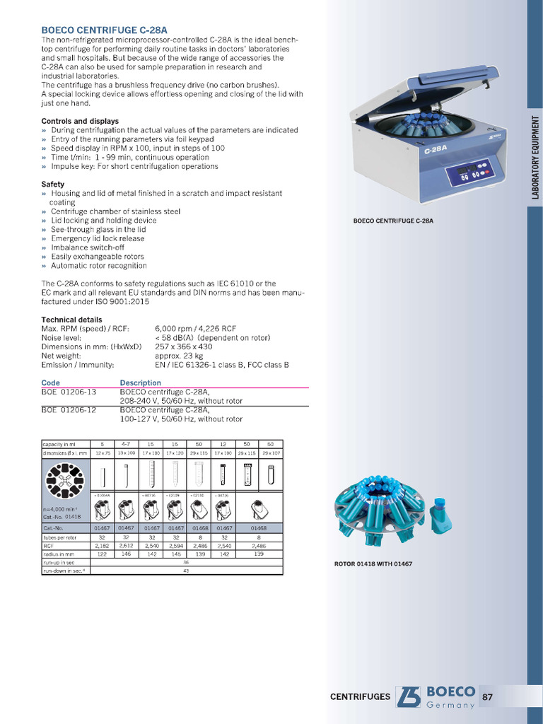 Boeco Centrifuge C 28a | PDF