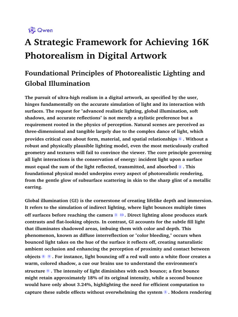 Achieving 16K Photorealism in Digital Art | PDF | Rendering (Computer ...