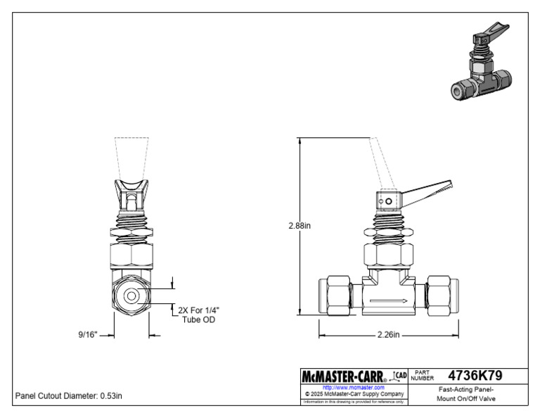 4736K79 - Fast Acting Panel Mount On Off Valve | PDF
