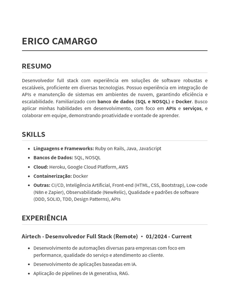 Desenvolvedor Full Stack com APIs e Cloud | PDF | Computação em nuvem ...