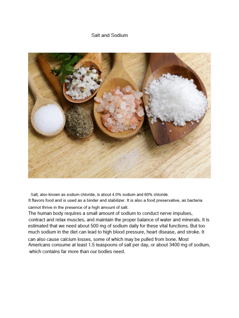 Understanding Salt and Sodium Health Risks | PDF | Cardiovascular ...