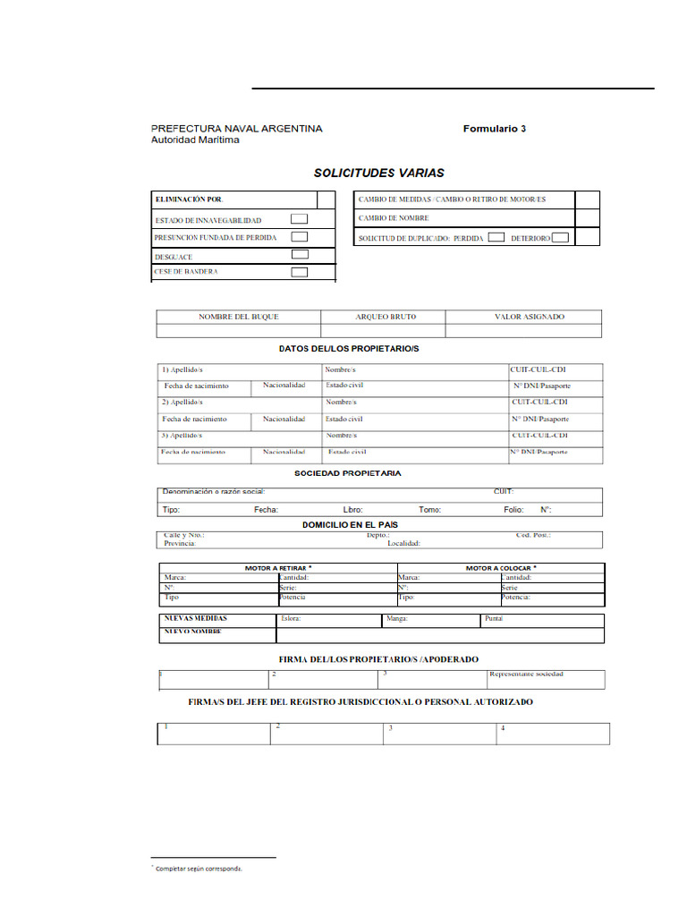 Formulario 03 | PDF
