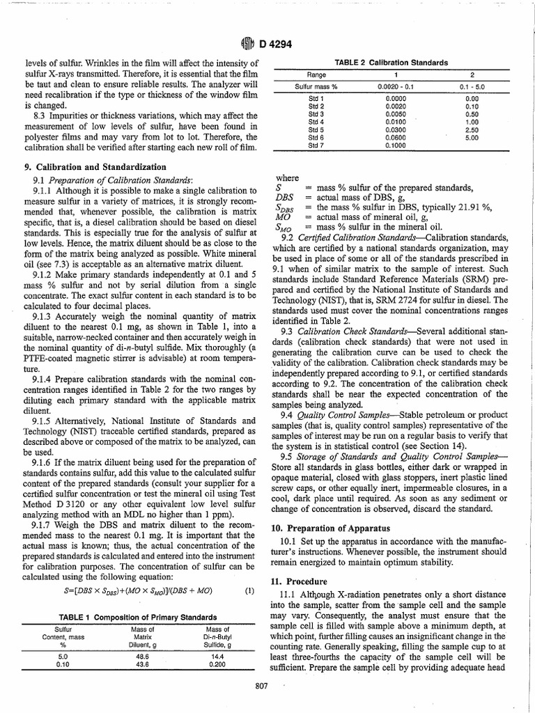 Astm d4294 1998-5 | PDF