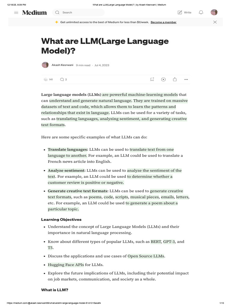 Understanding Large Language Models | PDF | Learning | Cognition