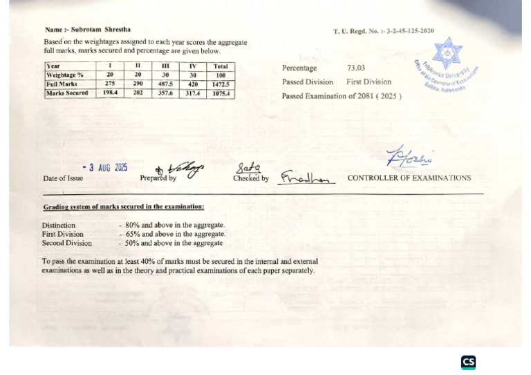Marksheet Compressed | PDF