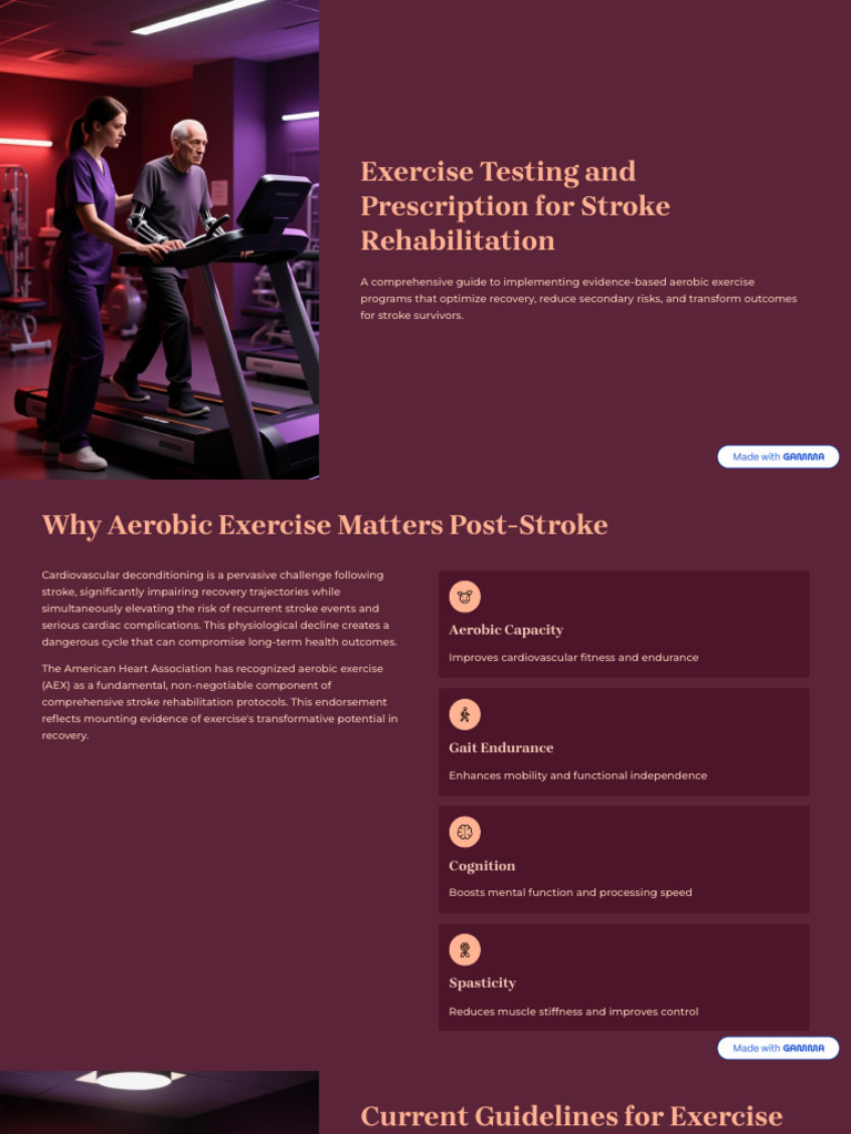 Stroke Rehabilitation: Aerobic Exercise Guide | PDF | Stroke | Physical ...