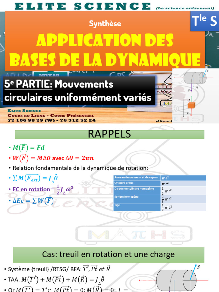 Mouvements circulaires variés en dynamique | PDF | Rotation | Géométrie ...