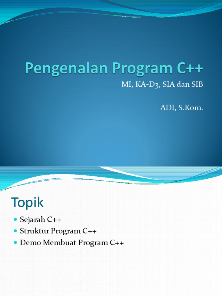 Sejarah dan Struktur Program C++ | PDF