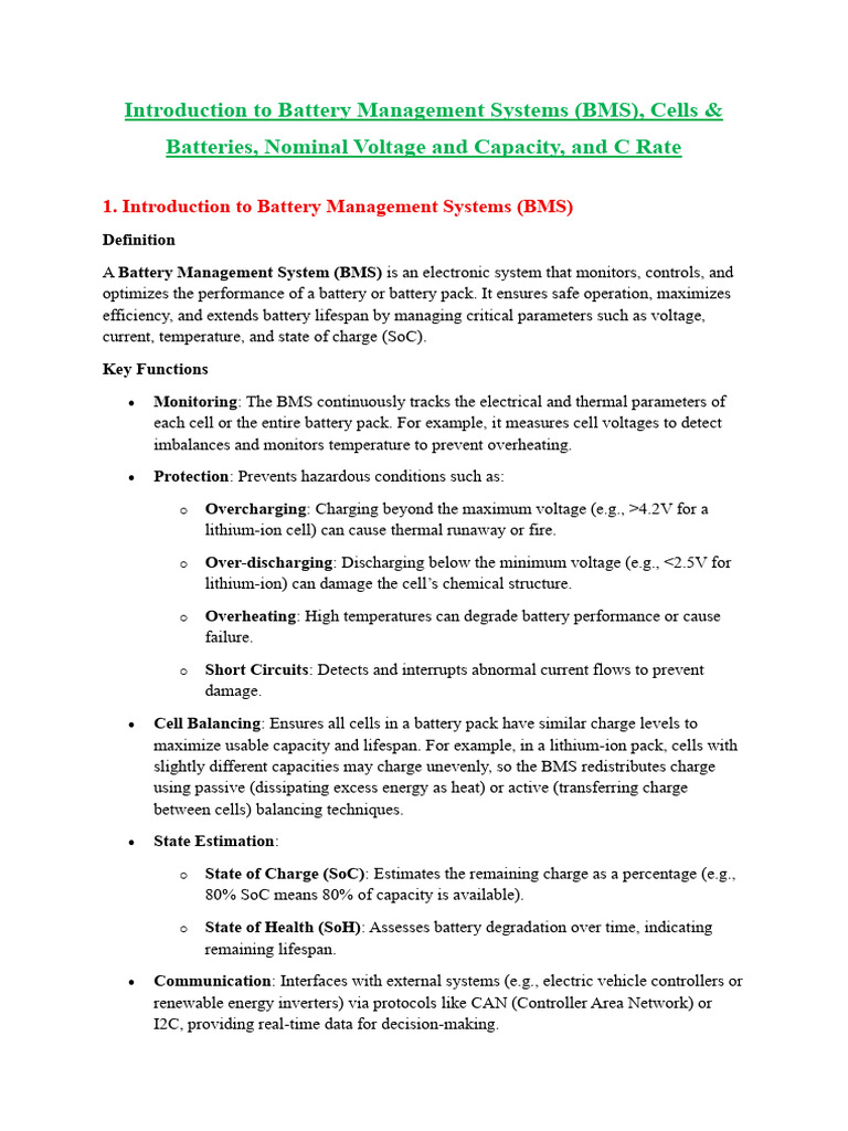 Battery Management Systems Explained | PDF | Lithium Ion Battery | Anode