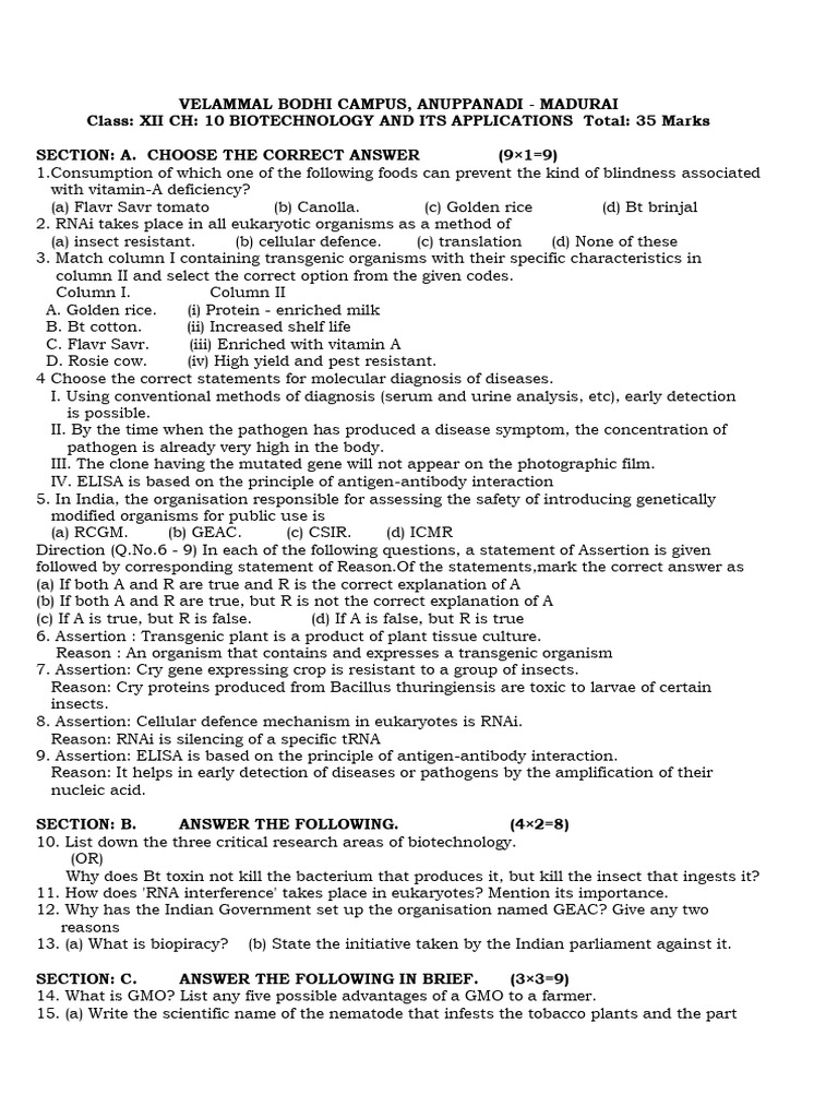 Biotechnology Applications in Education | PDF | Genetically Modified ...