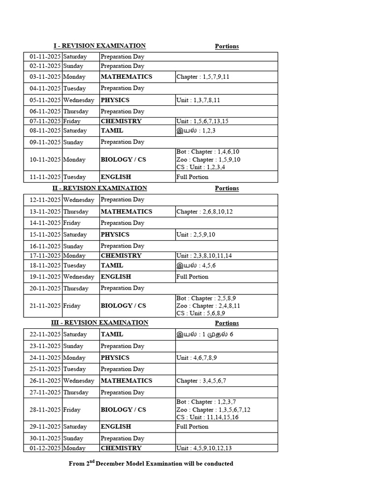2025 Exam Preparation Schedule | PDF