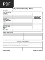 PPU Semester-1 Exam Registration Form | PDF