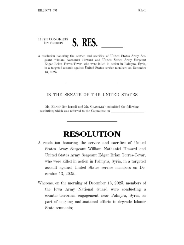 Congressional Resolution for Iowa National Guardsmen | PDF | United ...
