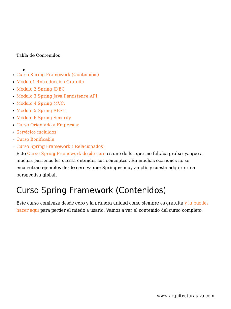 Curso Completo de Spring Framework | PDF | Spring Framework | Marco de ...