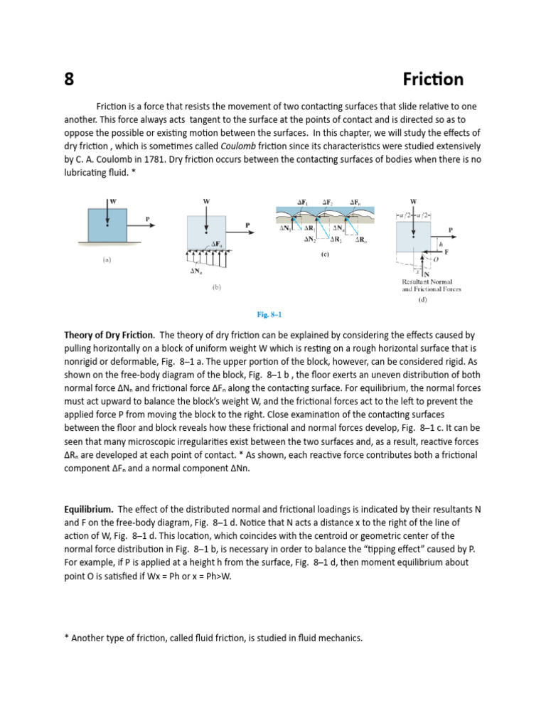 Understanding Dry Friction Mechanics | PDF | Friction | Force