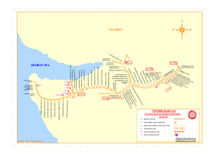 Rajkot Division Railway System Map | PDF