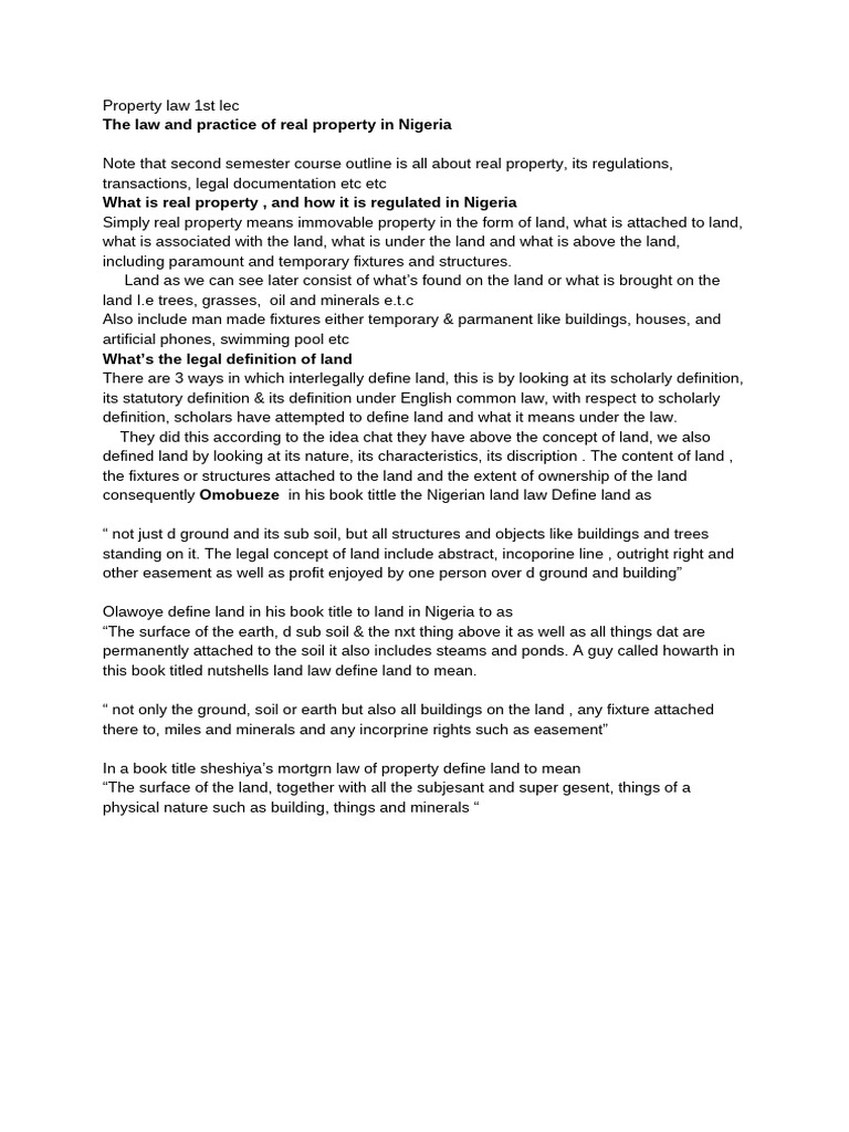 Property Law Note | PDF