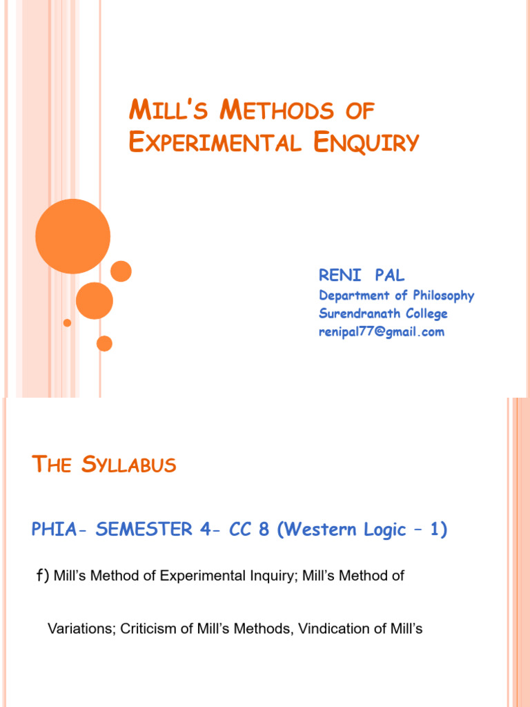 Mill's Methods of Experimental Inquiry | PDF | Inductive Reasoning ...