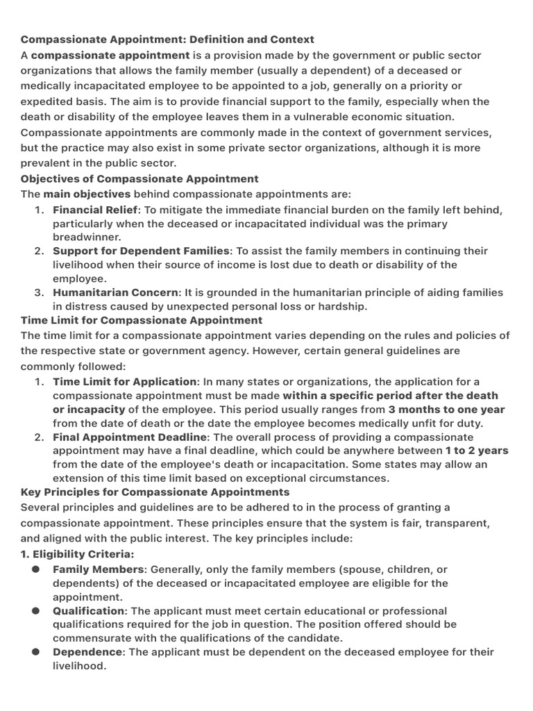 Compassionate Appointments Explained | PDF | Employment | Economies