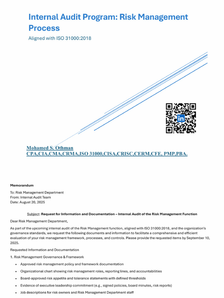 Internal Audit Program Risk Management Process 1764577854 | PDF