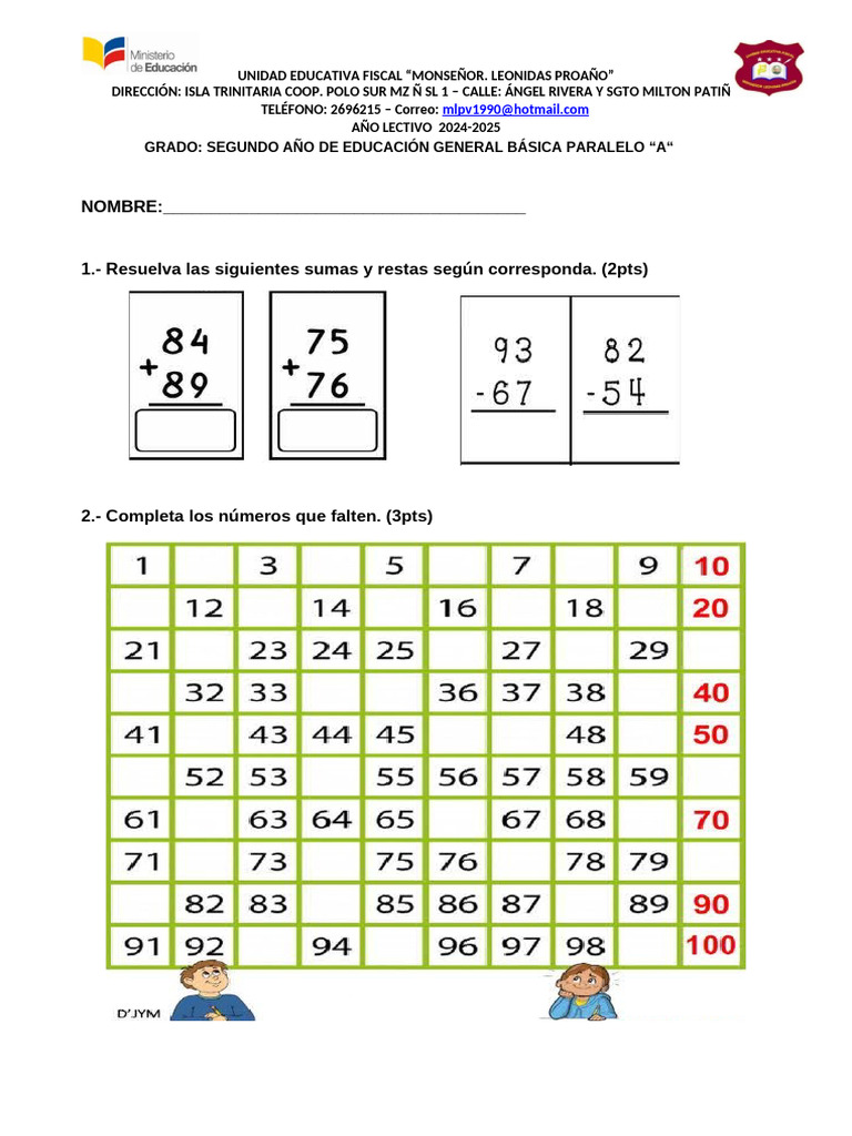 Actividades de Matemáticas Segundo Año | PDF
