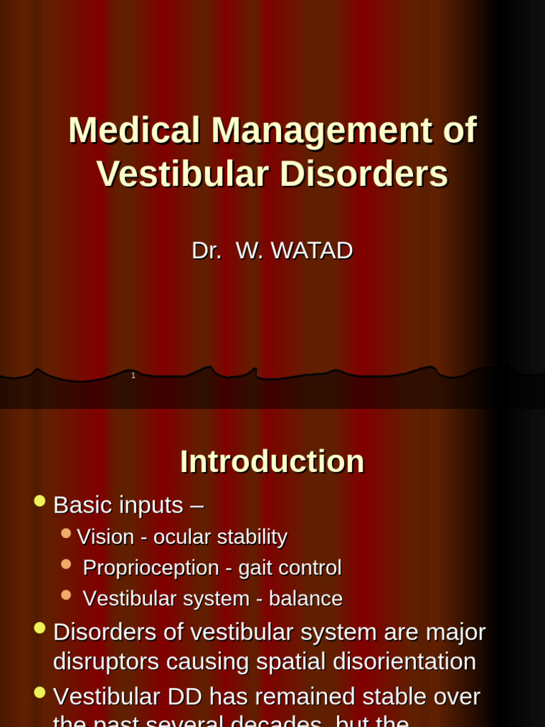 Medical Management of Vestibular Disorders | PDF | Vertigo | Vestibular ...