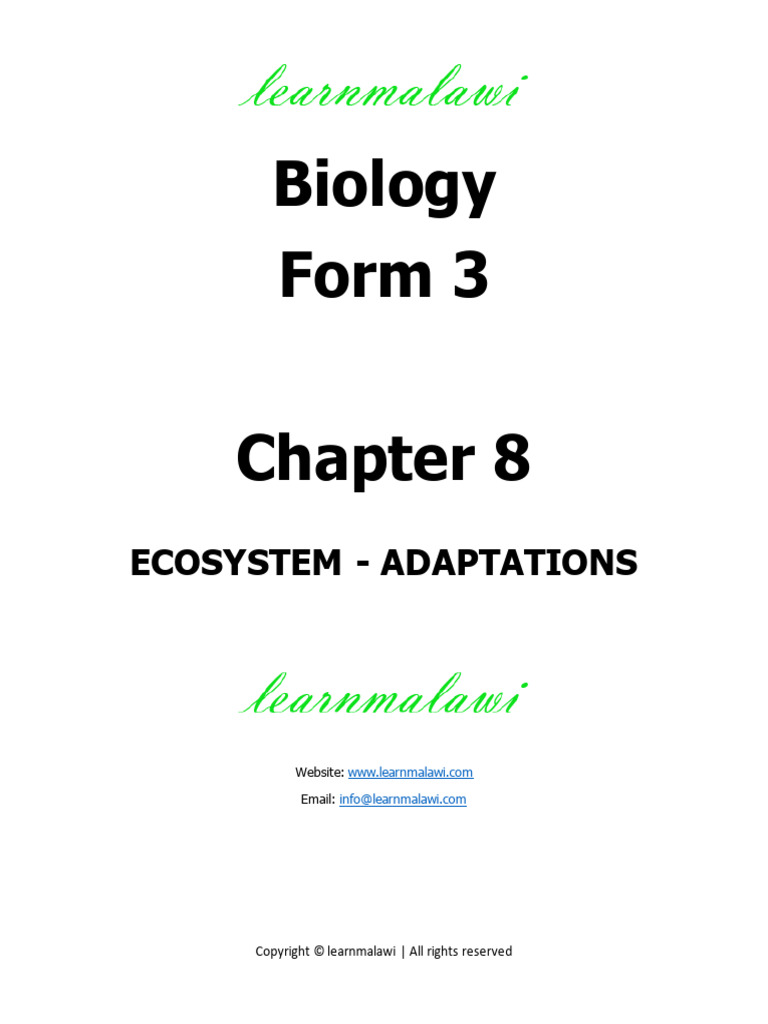 Ecosystem Adaptations in Biology Form 3 | PDF | Soil | Mangrove