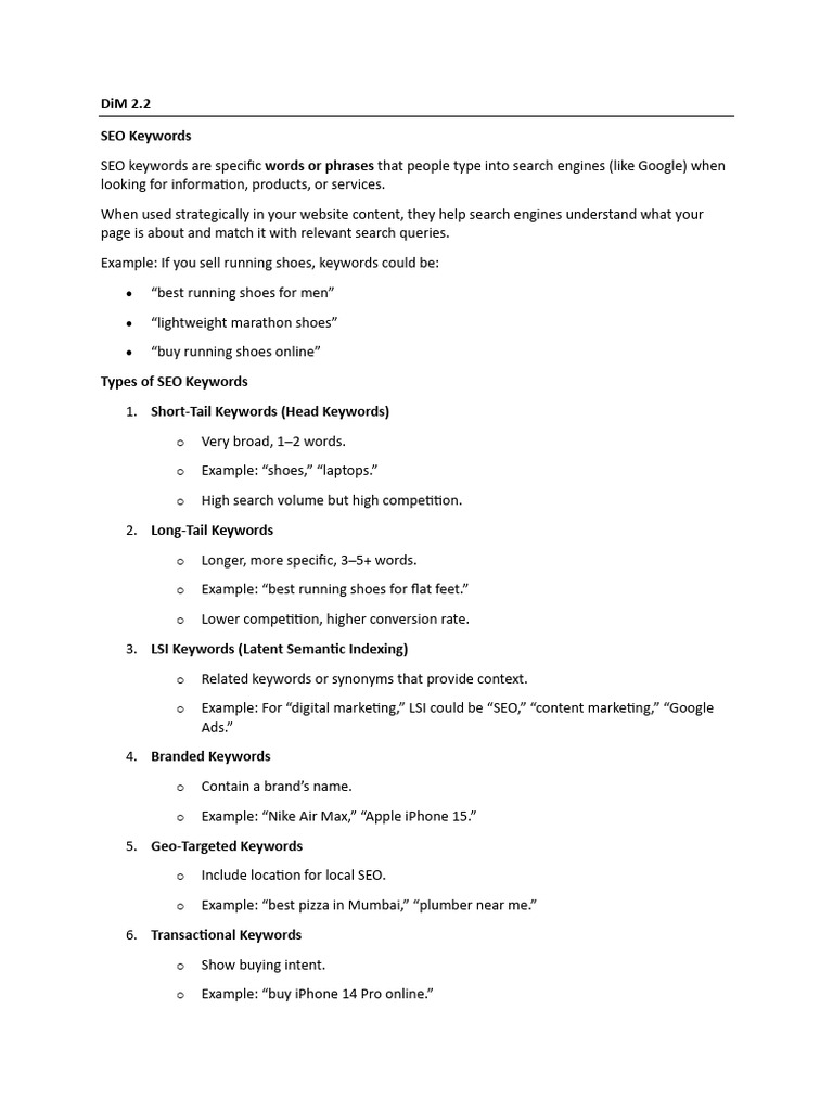 SEO Keyword Strategies and On-Page Optimization | PDF | Search Engine ...