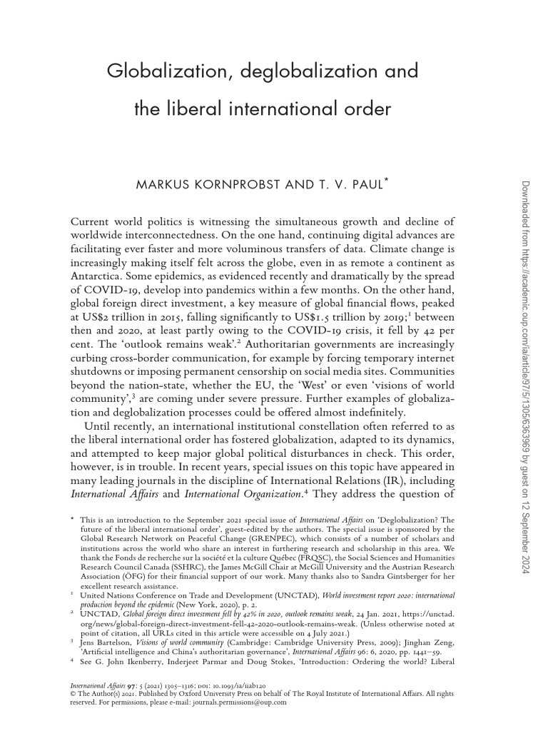 Globalization and Deglobalization Trends | PDF | Economic Inequality ...