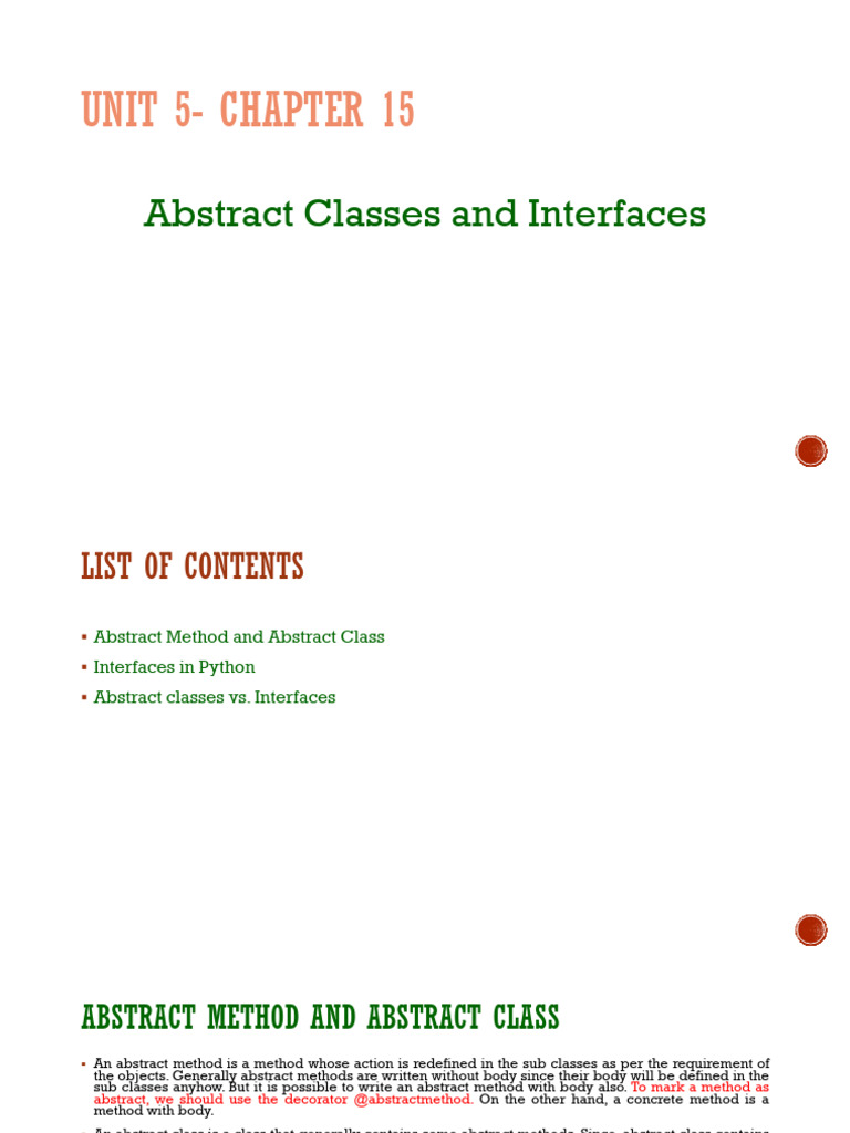 Chapter 15 Abstract Classes and Interfaces | PDF | Class (Computer ...