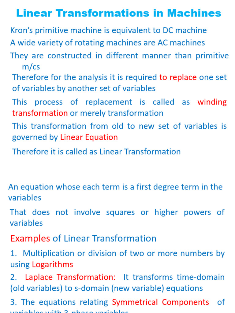 Linear Transformations in Electrical Machines | PDF | Electromagnetism ...