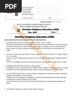 KCSE CRE Paper 2 Exam 2025 | PDF | Jesus | Gospel Of Luke