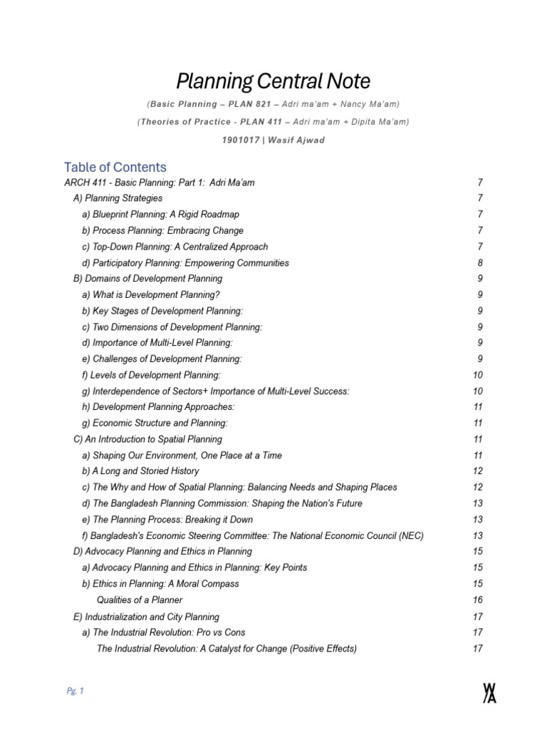 1901017 - Planning Central Note | PDF | Policy | Planning