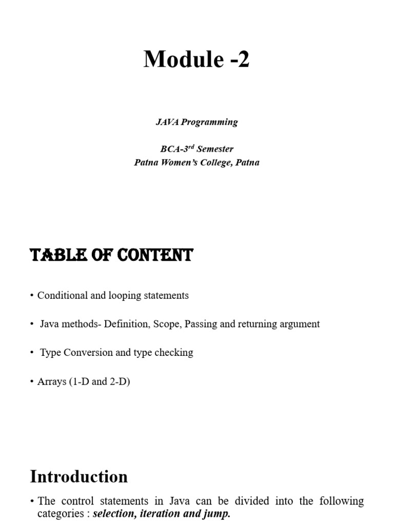 44857mod2java | PDF | Control Flow | Scope (Computer Science)