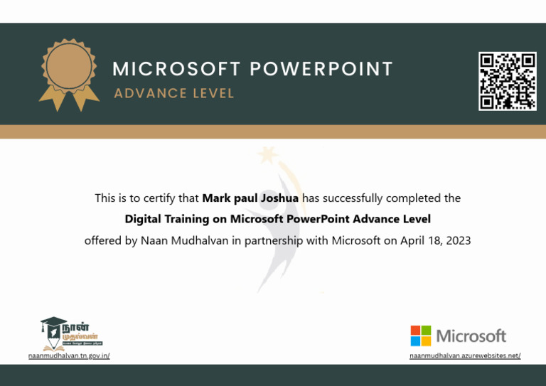 Microsoft PowerPoint Advanced Training Certificate | PDF