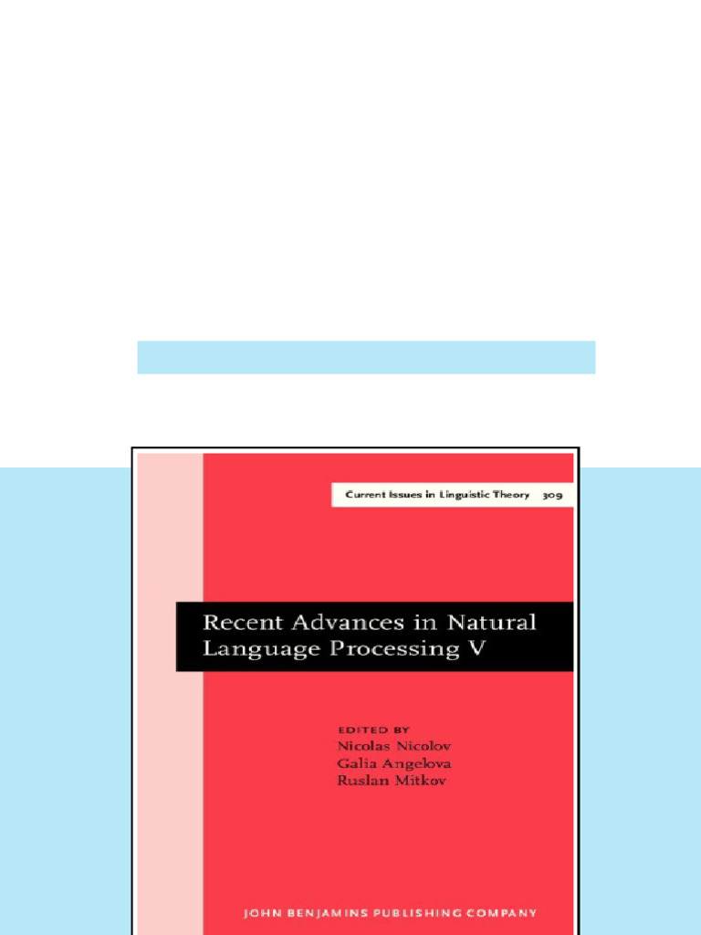 (Ebook) Recent Advances in Natural Language Processing V: Selected ...