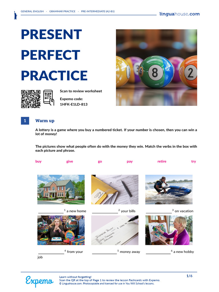 Present Perfect Practice American English Student A2 B1 2 | PDF | Verb ...