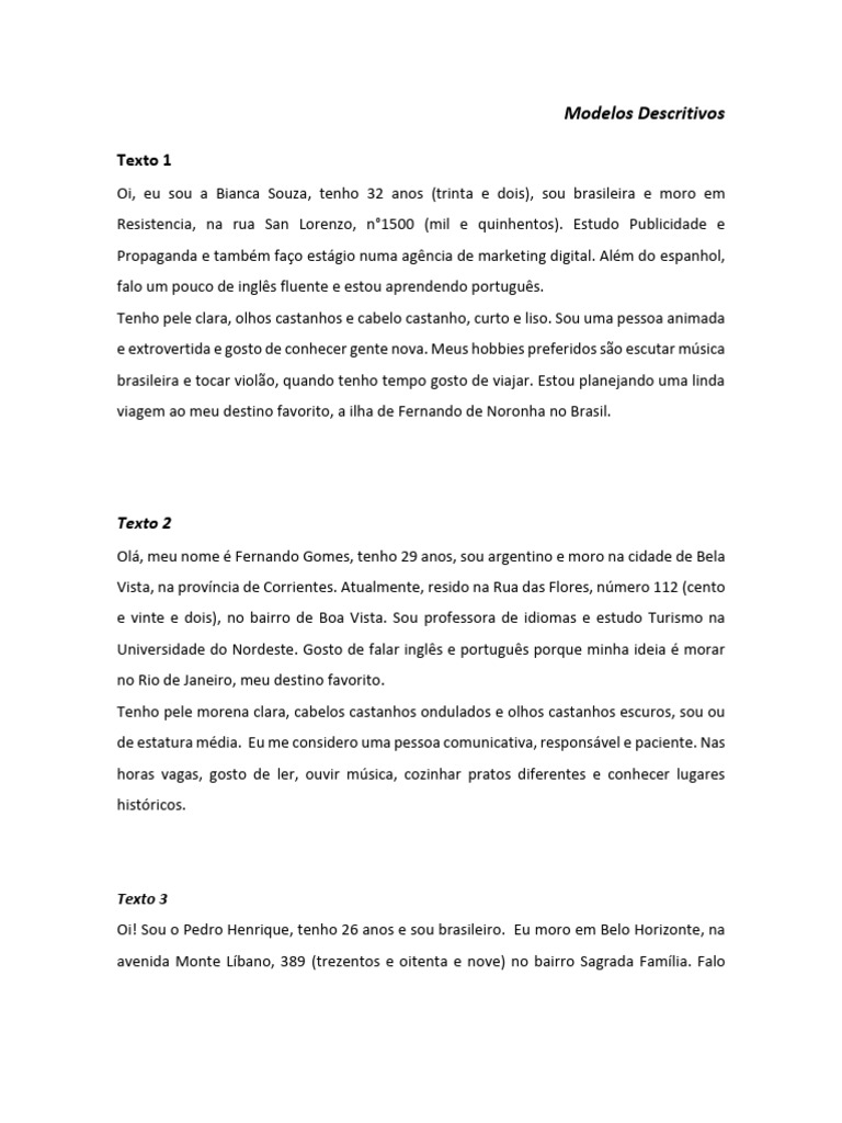 Modelos Descritivos de Pessoas | PDF