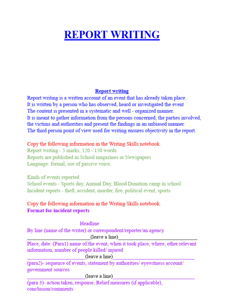 Report Writing - 1 | PDF | Information | Crimes