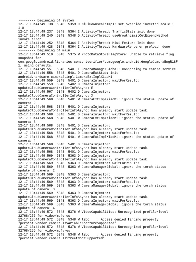 Camera Manager Debug Log Analysis | PDF | Computing | Computer Programming