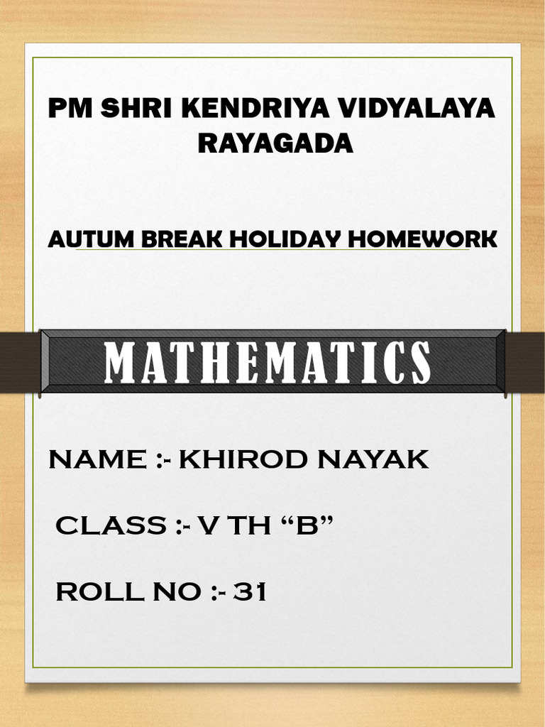 Khirod Nayak's Autumn Homework | PDF