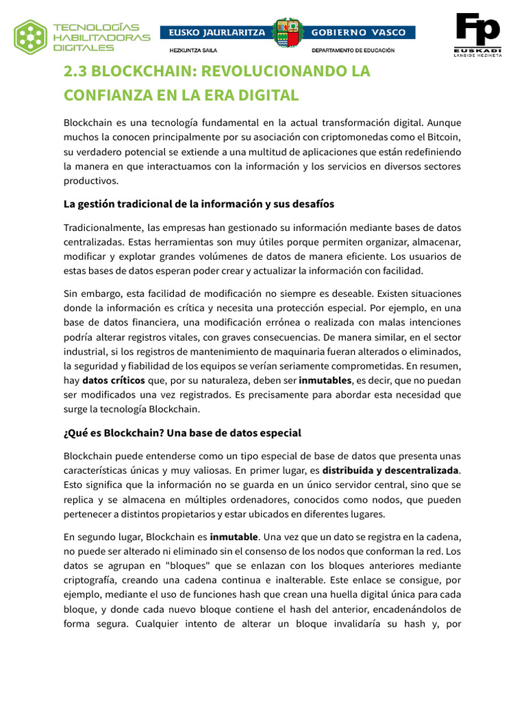 2.3 Blockchain y Su Impacto_es | PDF | Informática