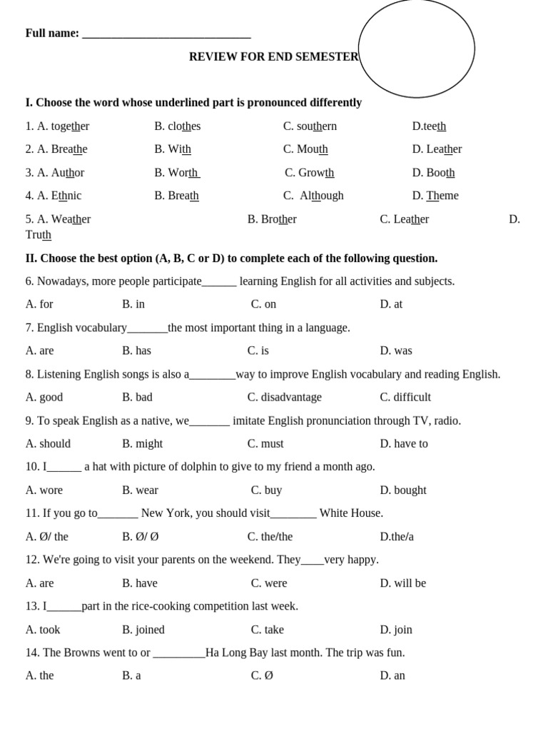 End Semester English Review Questions | PDF | Energy Development | Coal