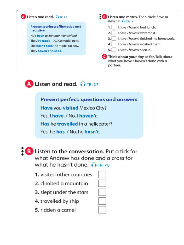 Imagine 6 - Present Perfect | PDF
