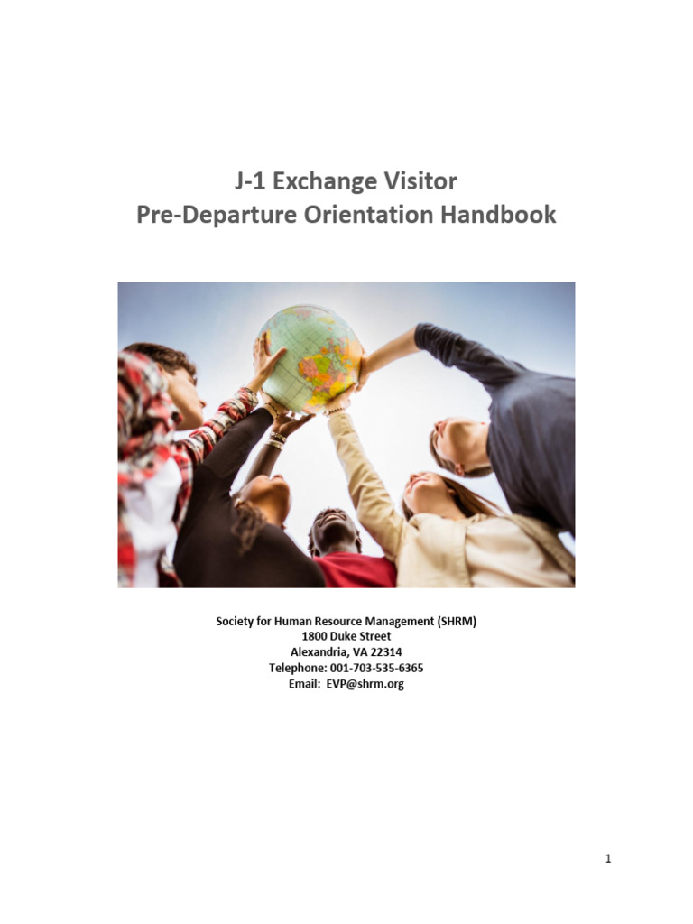 J-1 Exchange Visitor Handbook Guide | PDF | Cost Of Living | Travel Visa